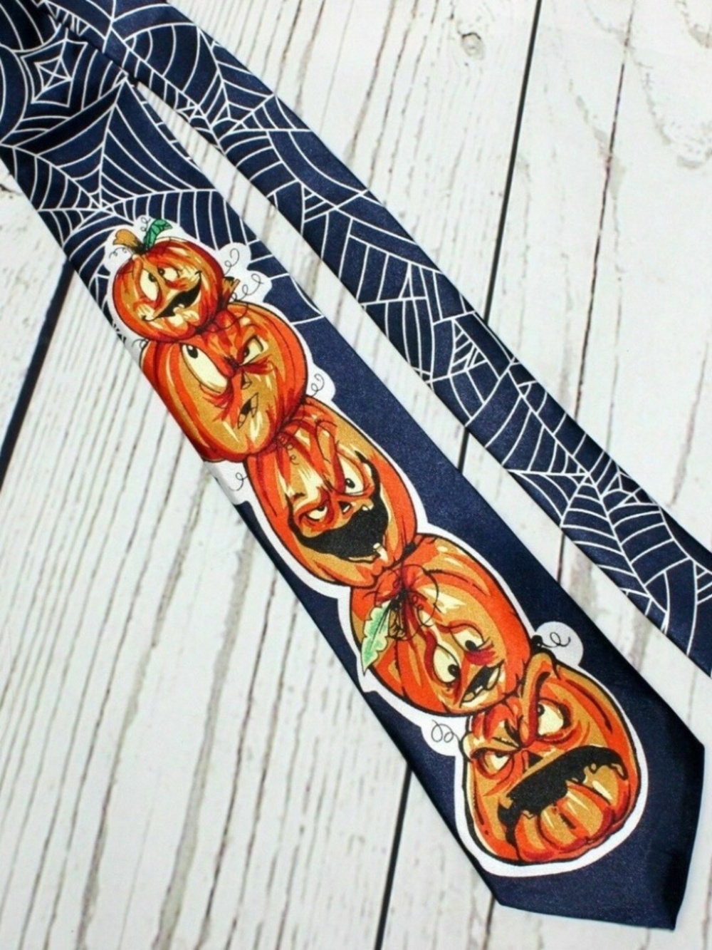 Halloween Tie Pumpkin Spider Web Novelty